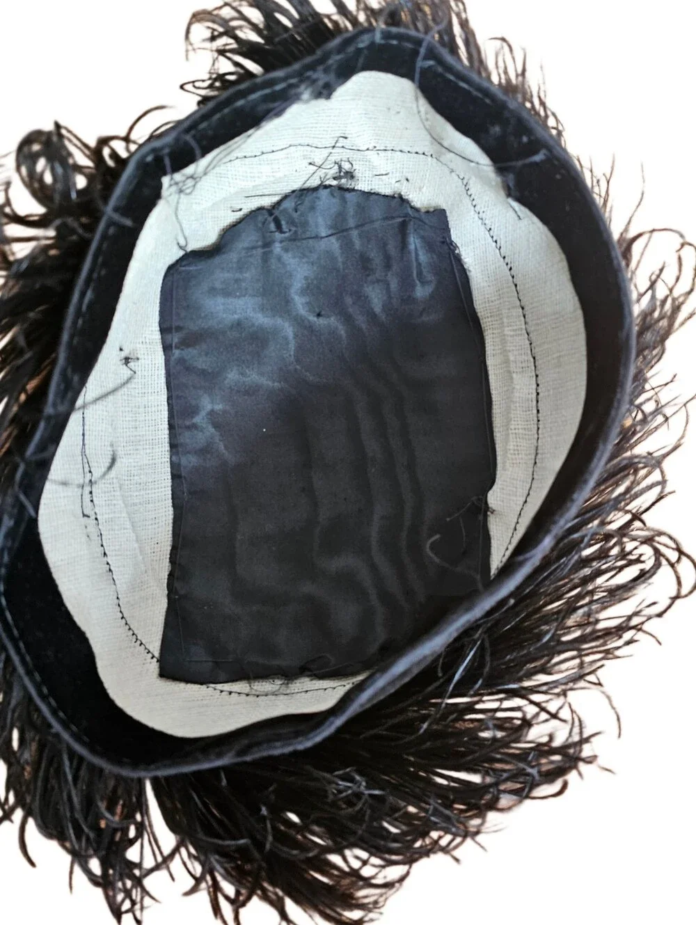 True Vintage Black Velvet Ostrich Feather Womens Hat - Picture 9 of 11